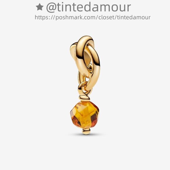 Pandora November Honey Eternity Circle Dangle Charm|Pendant - Picture 1 of 1